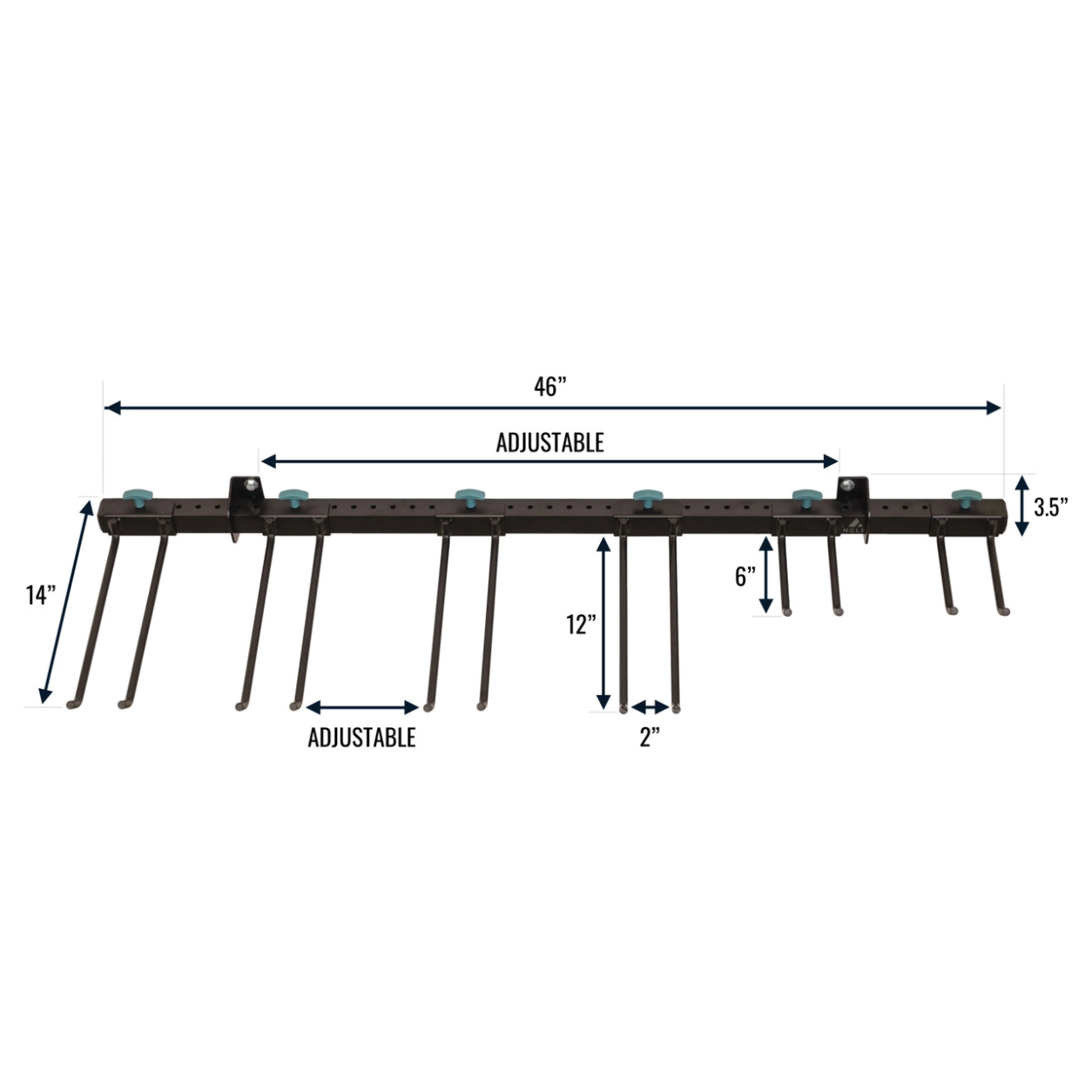 Wall-Mounted Adjustable Storage System for Tools & Gear – 4' Long