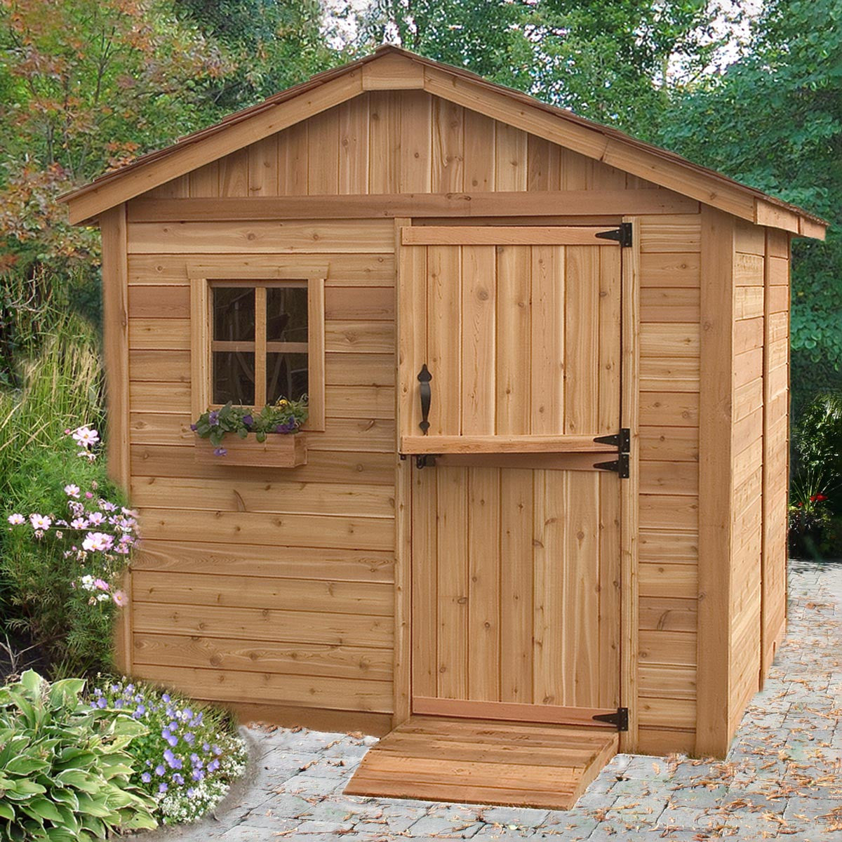 8' x 8' Gardener Cedar Storage Shed - Eartheasy