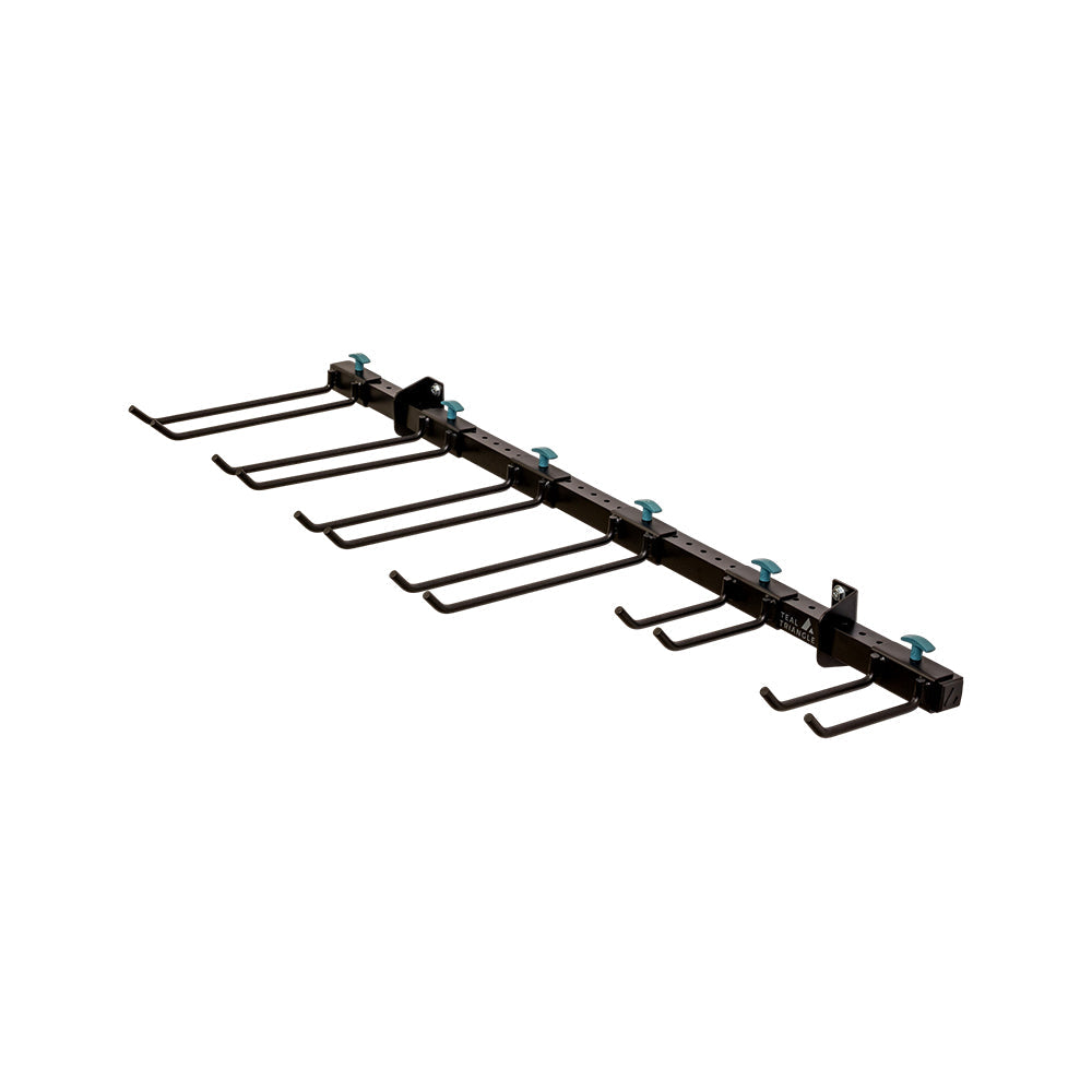 Wall-Mounted Adjustable Storage System for Tools & Gear – 4' Long