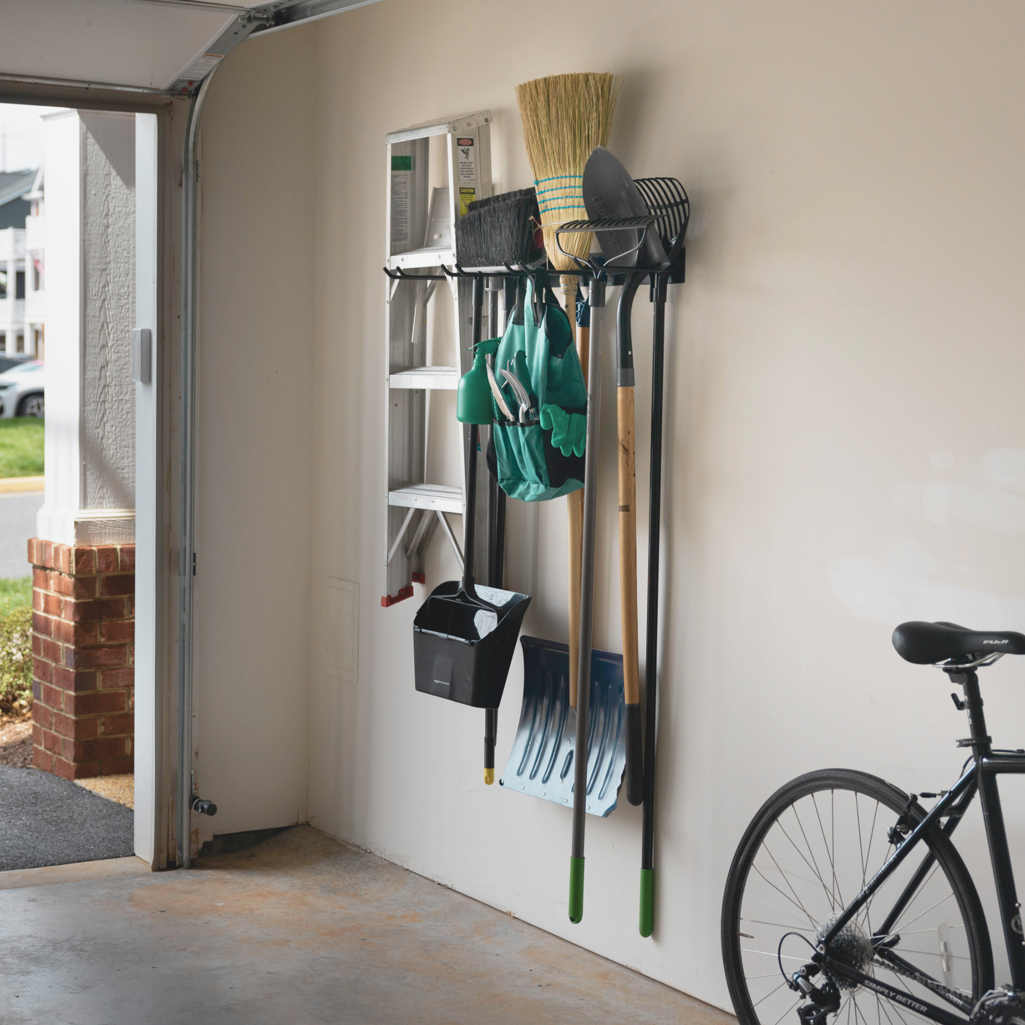 Wall-Mounted Bedrock Garden Tool Organizer - 3' Storage Hanger
