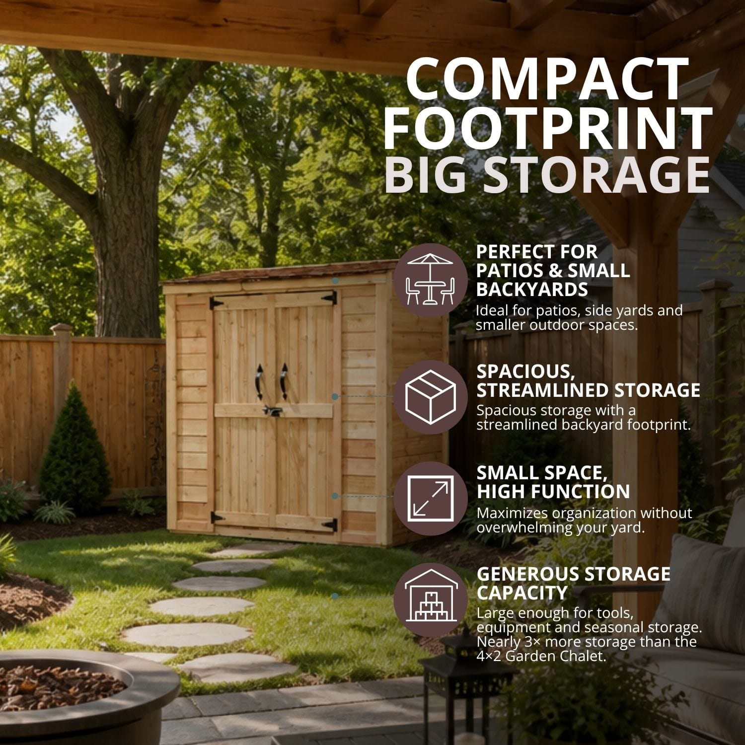 6' x 3' Patio Garden Shed