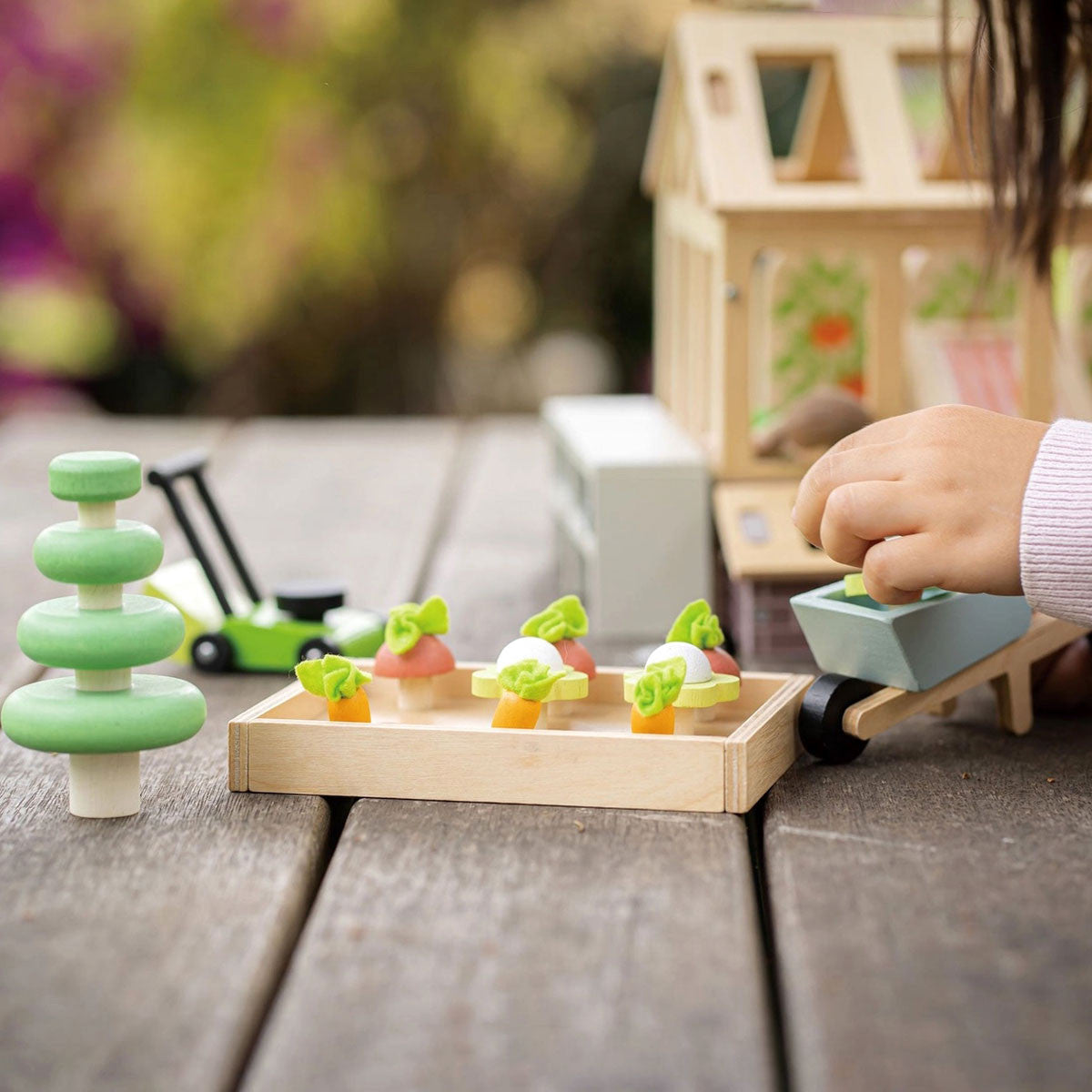 Wooden Greenhouse & Raised Garden Bed Set