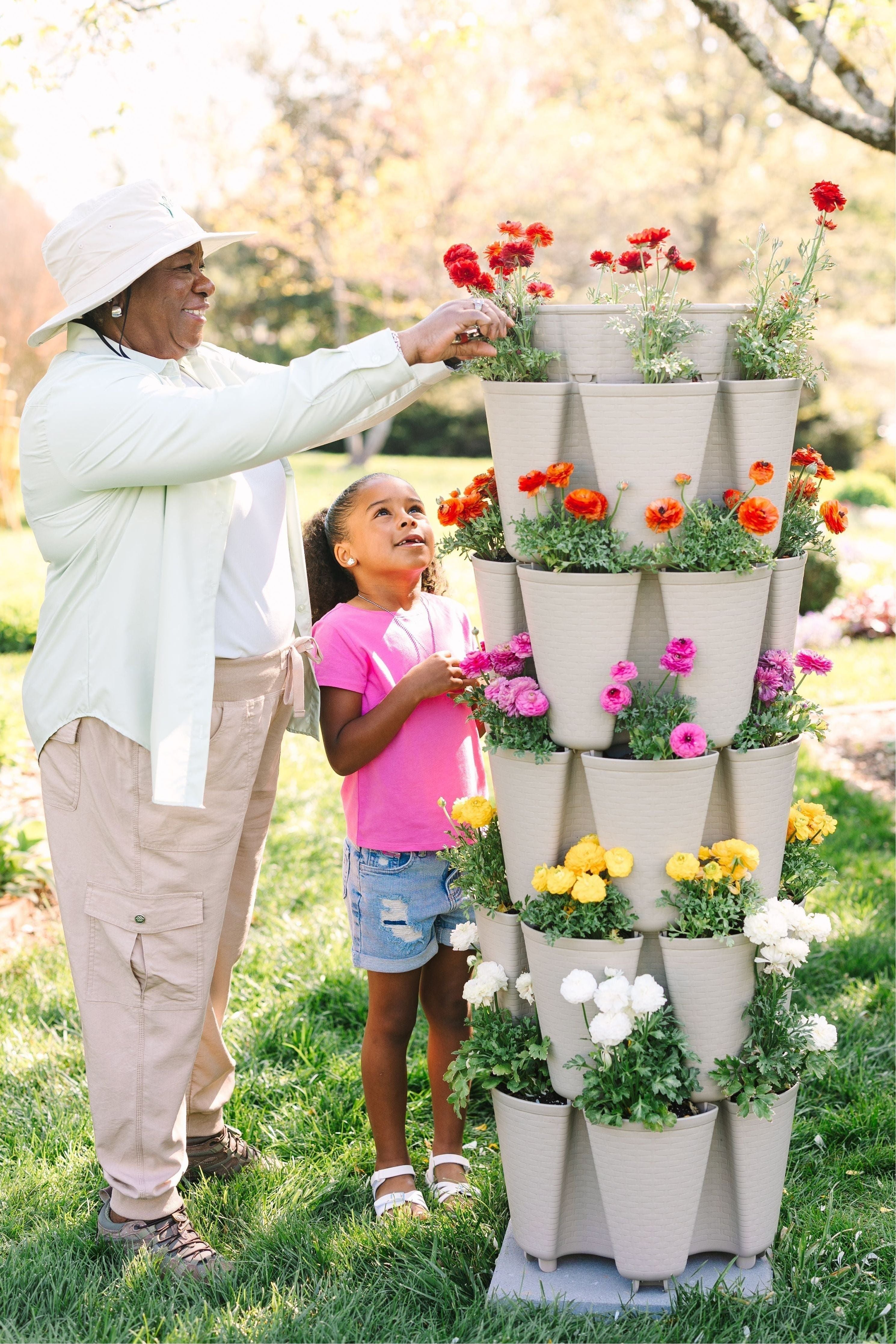 5 Tier "Original" GreenStalk Vertical Planter - Basket Weave Texture