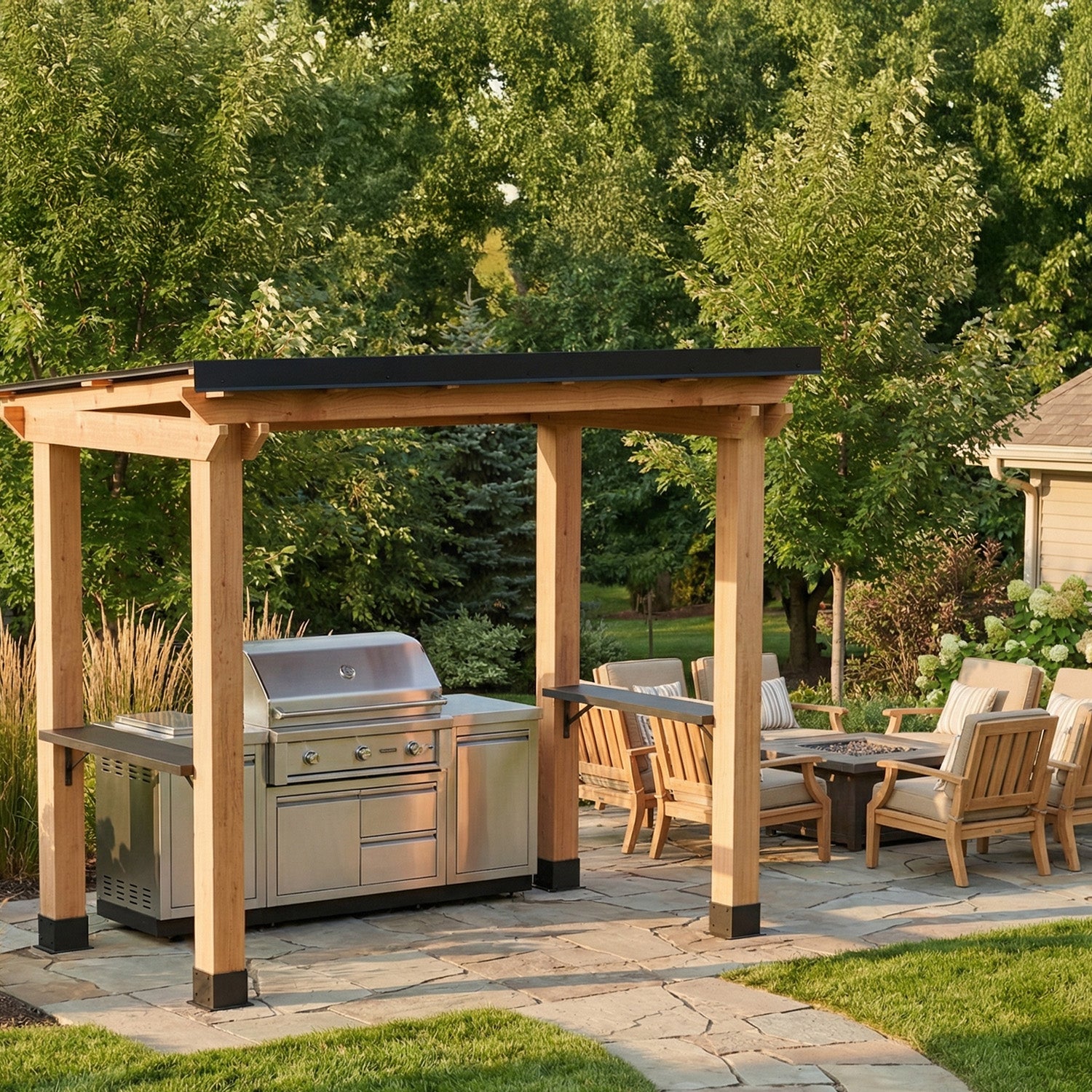 8' X 5' Western Red Cedar - Grill Gazebo