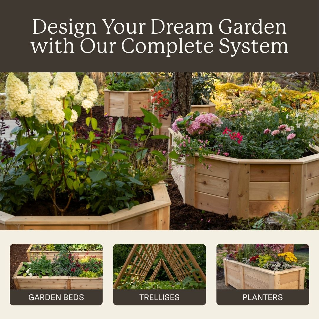 Natural Cedar Hexagon Raised Beds