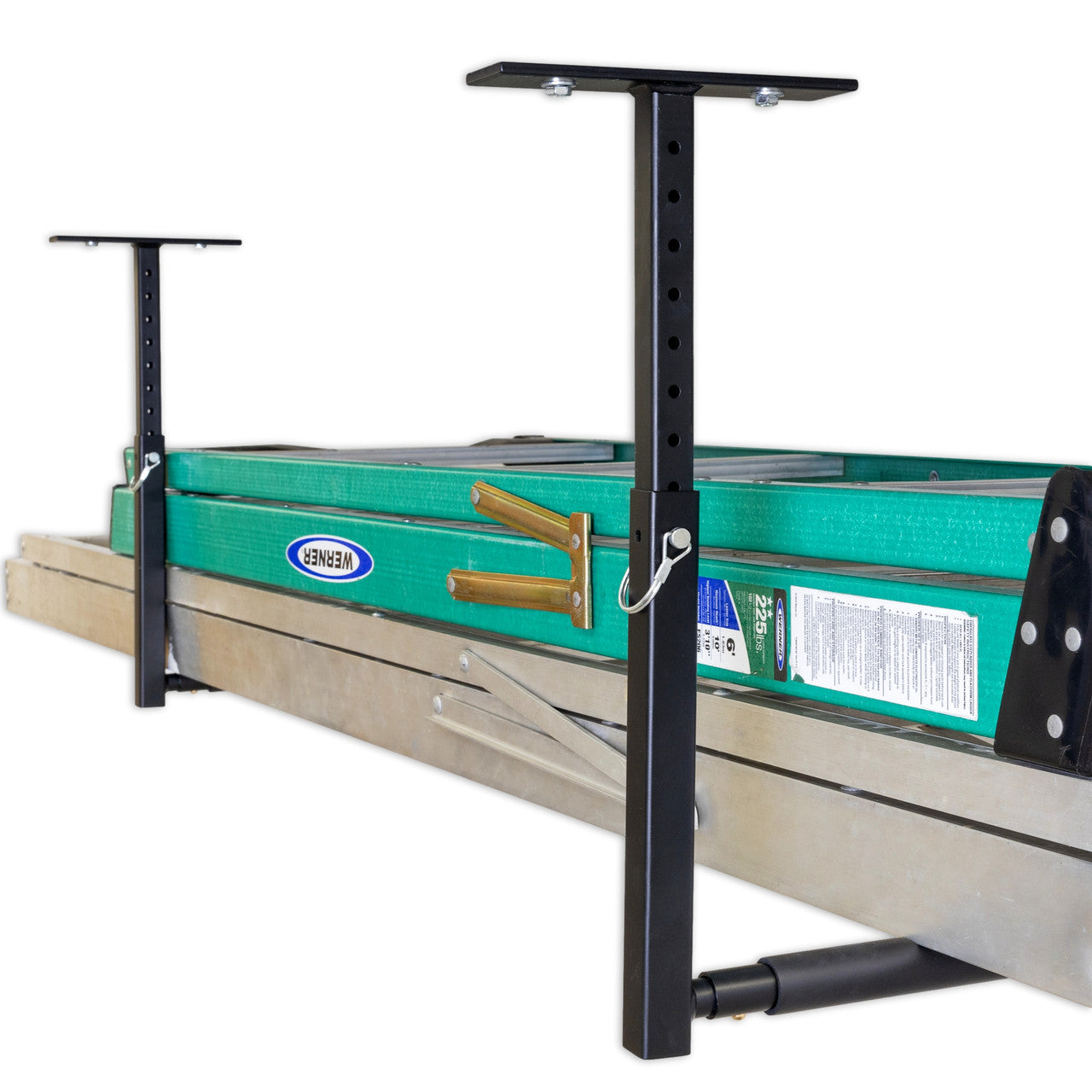 Adjustable Ceiling Hi-Port Ladder Storage Rack