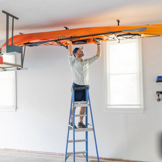 Adjustable Ceiling Hi-Port Ladder Storage Rack
