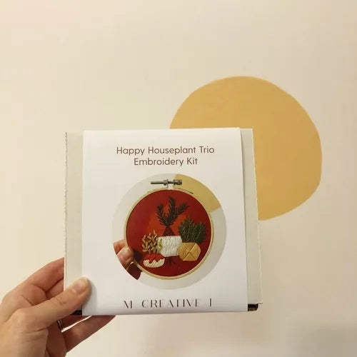 Happy Houseplant Trio - Intermediate Embroidery Kit