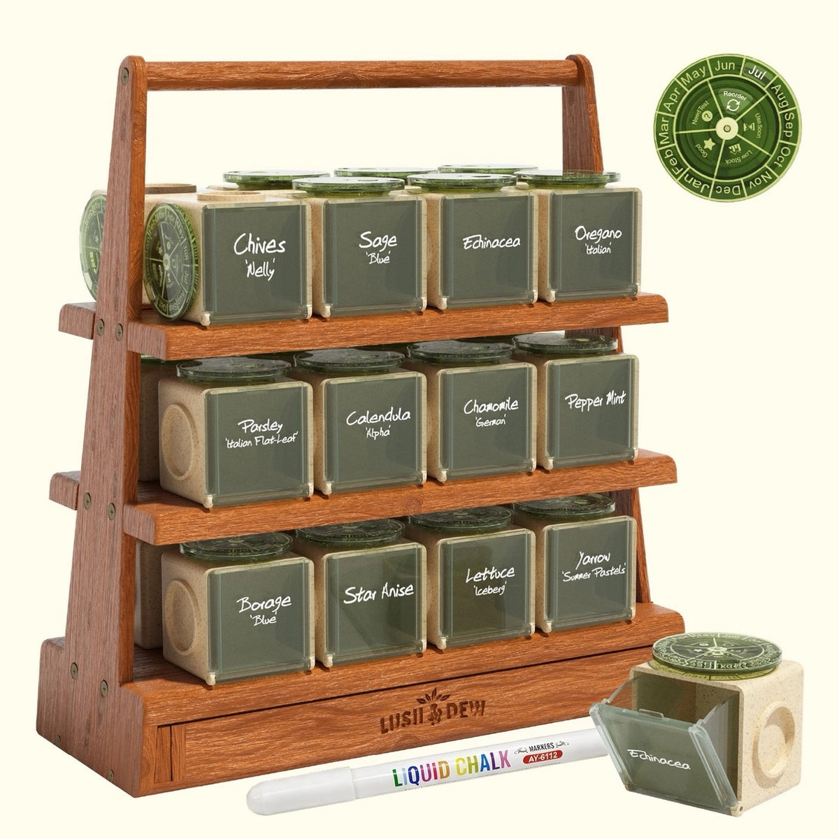 Harvest Hutch Wooden Seed Library - 24 Seed Storage Cubes