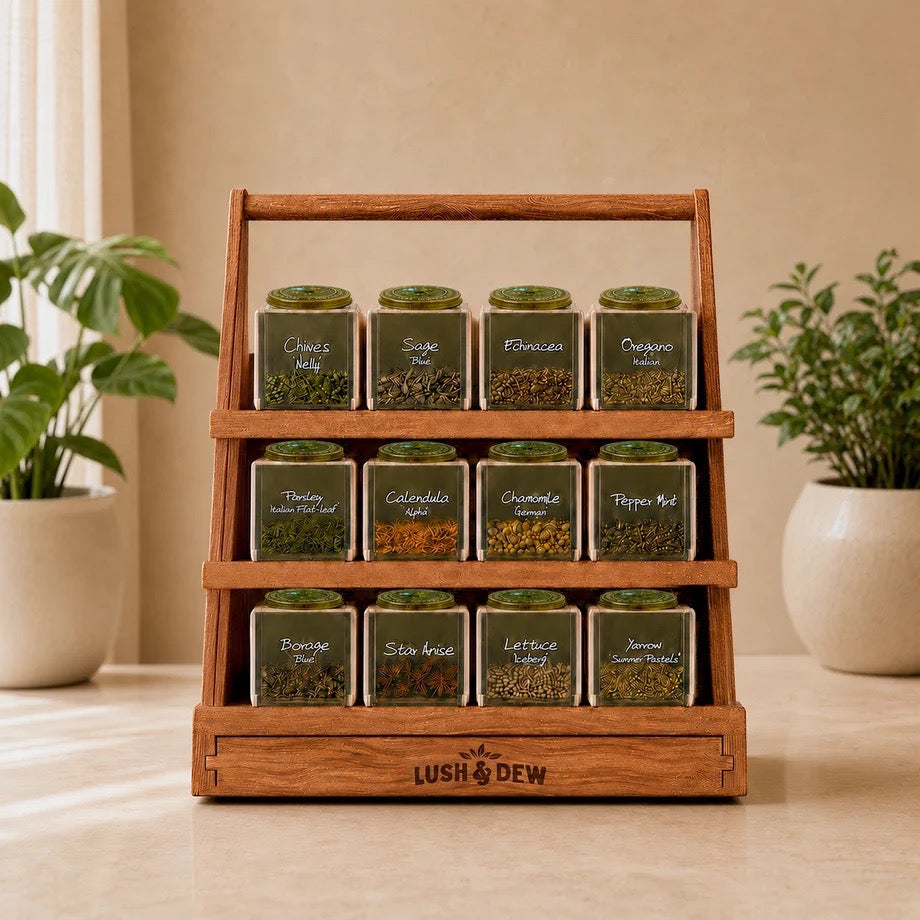 Harvest Hutch Wooden Seed Library - 24 Seed Storage Cubes