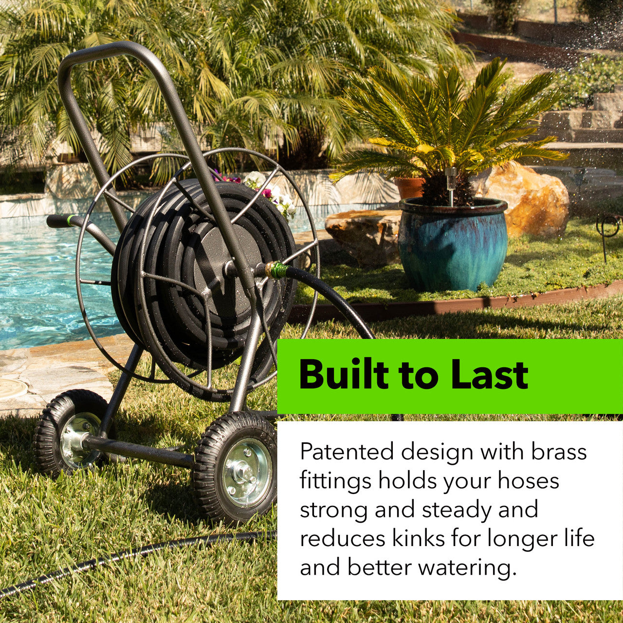 Heavy Duty - Two Wheeled Hose Cart