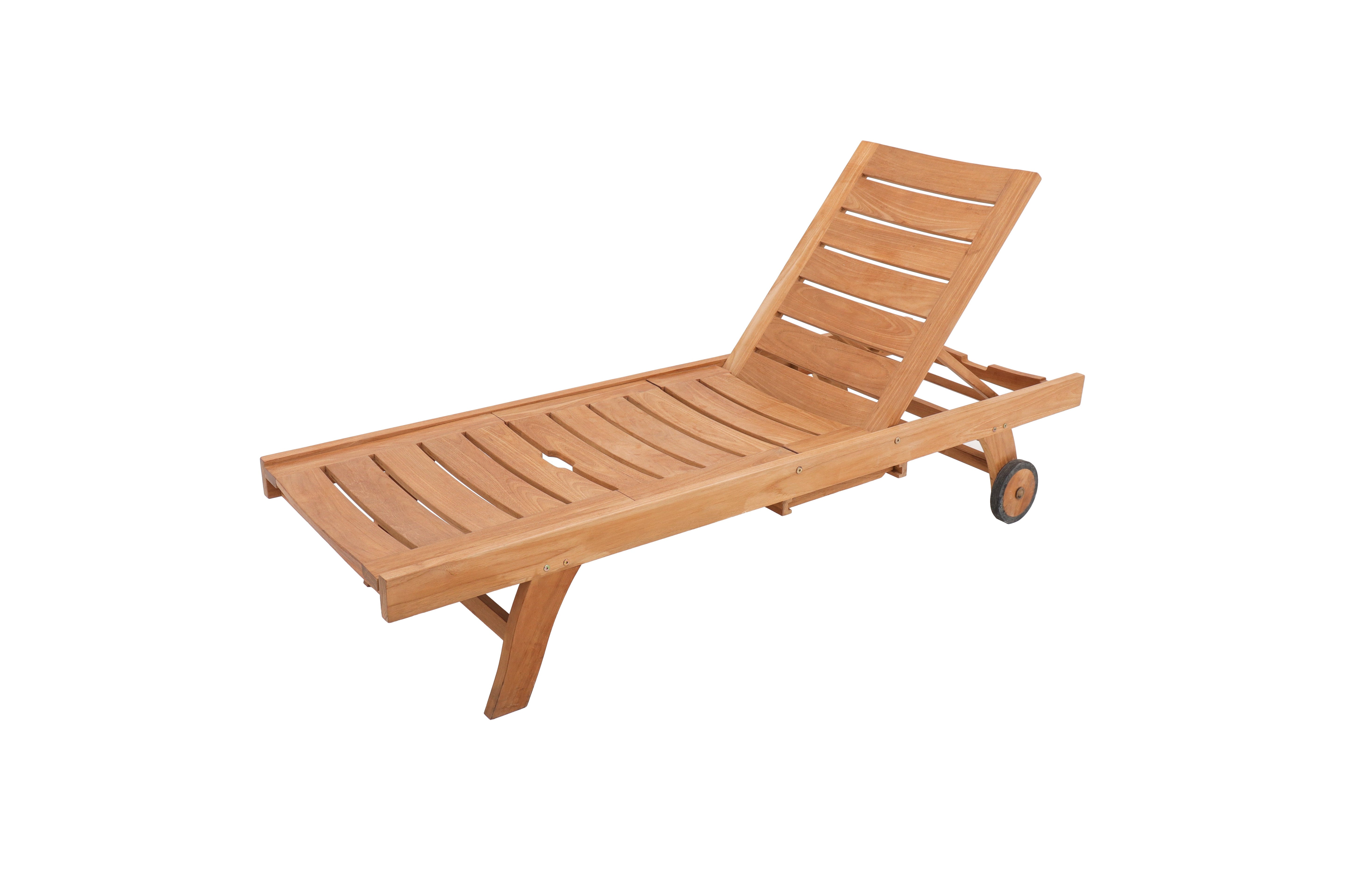 Natural Teak Naples Outdoor Adjustable Sun Lounger