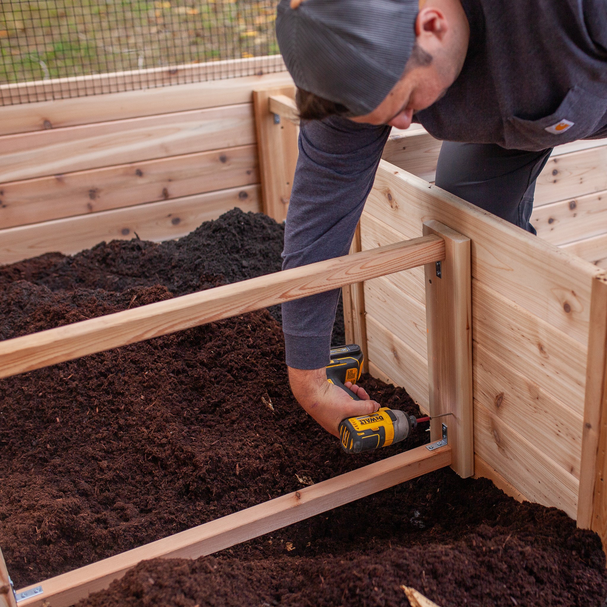 Cedar Complete Raised Garden Bed Kit with Greenhouse Cover 8' x 16'