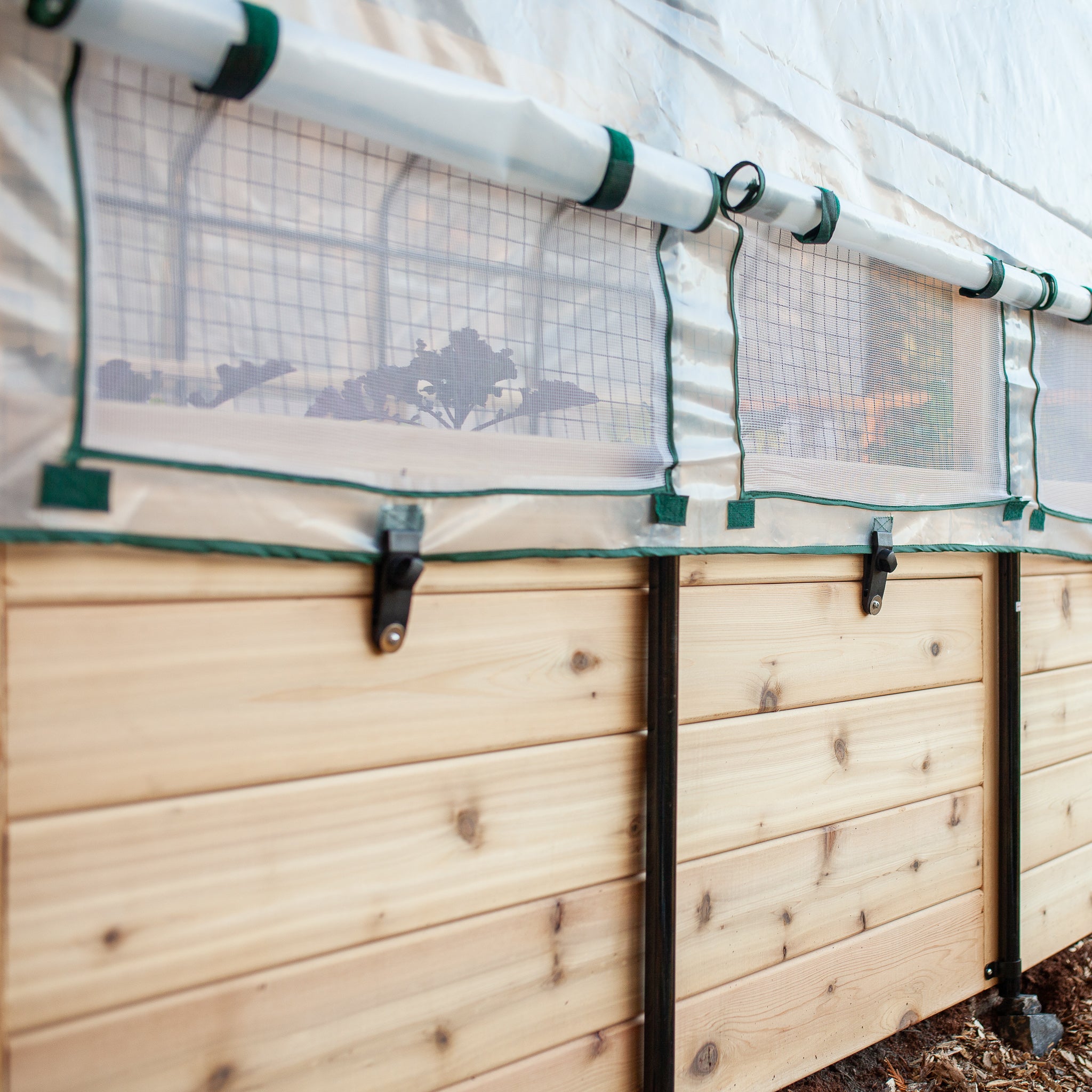 Cedar Complete Raised Garden Bed Kit with Greenhouse Cover 8' x 12'