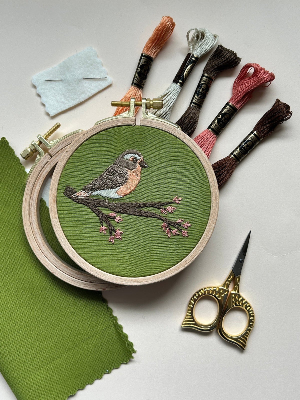 Spring Robin - Beginner Embroidery Kit