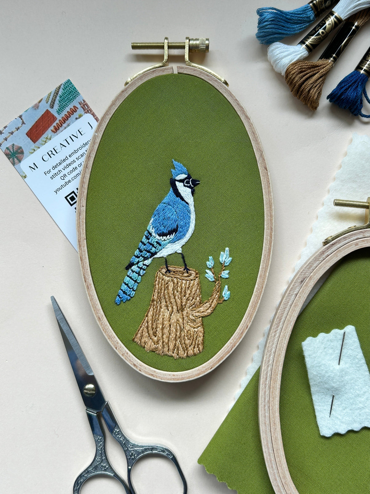 Bluejay in the Woods - Intermediate Embroidery Kit