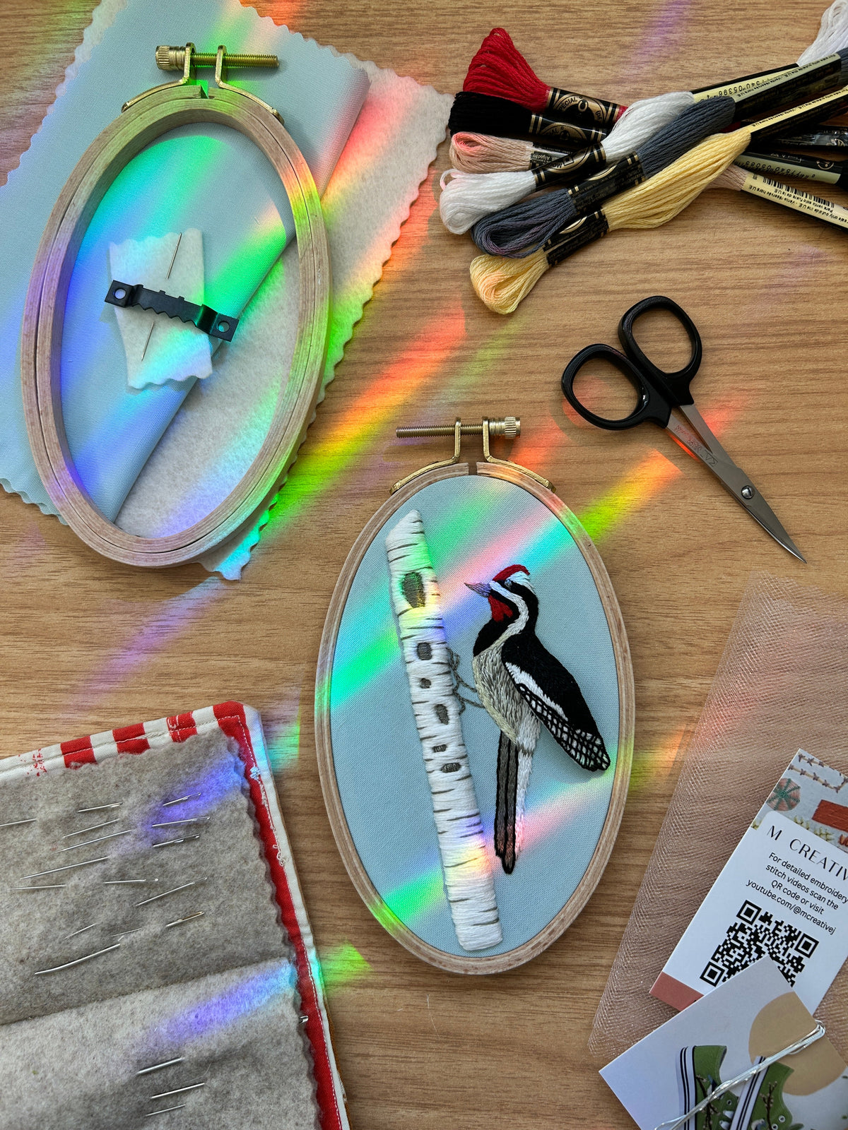 3D Busy Woodpecker - Advanced Embroidery Kit