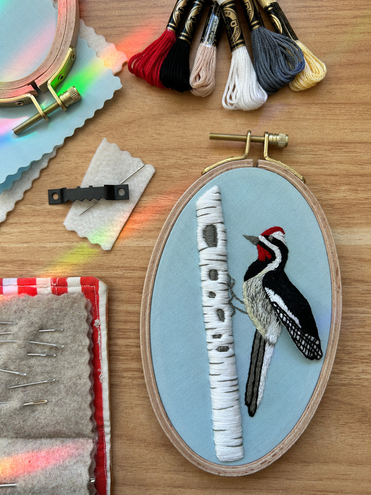 3D Busy Woodpecker - Advanced Embroidery Kit