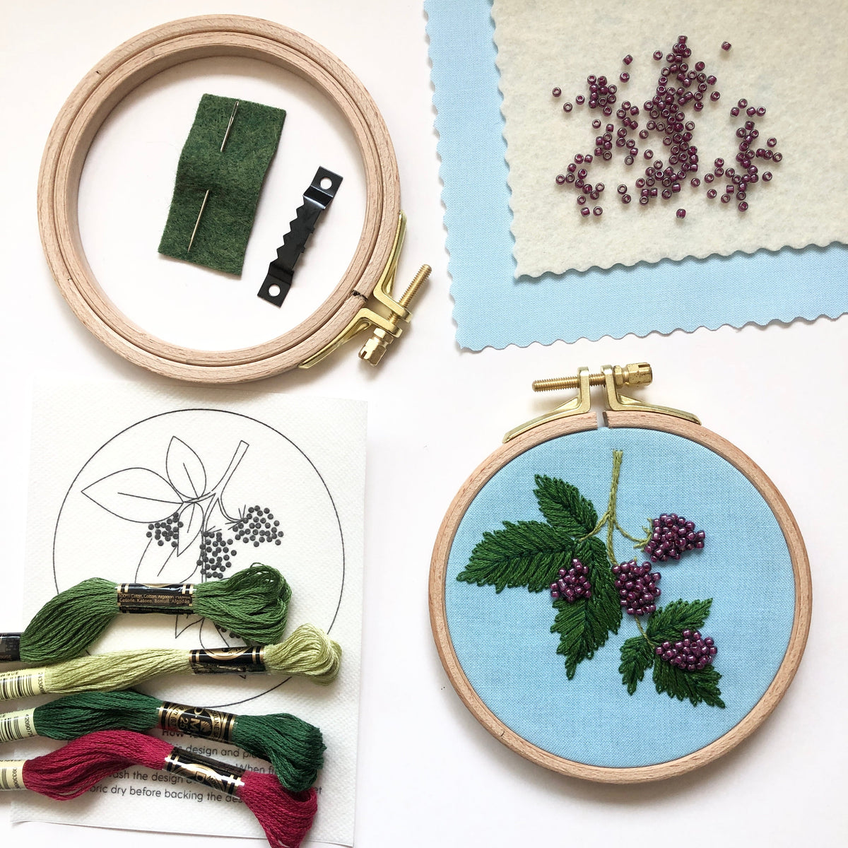 Beaded Berries - Intermediate Embroidery Kit