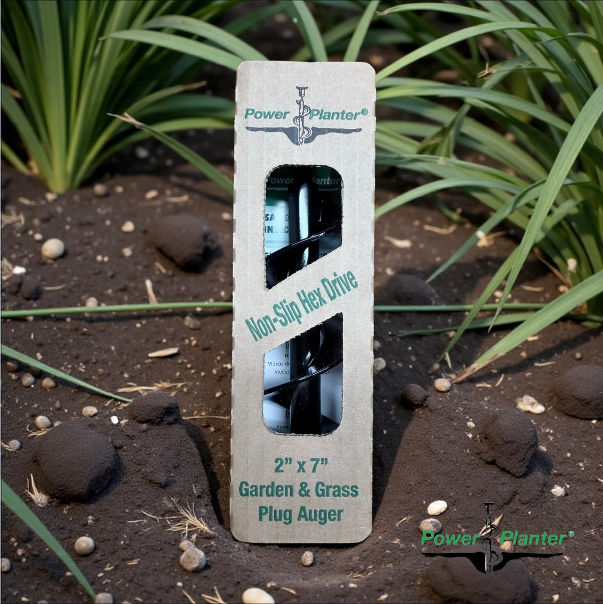 Flower Planting Auger & Grass Plug Tool - 2" x 7"