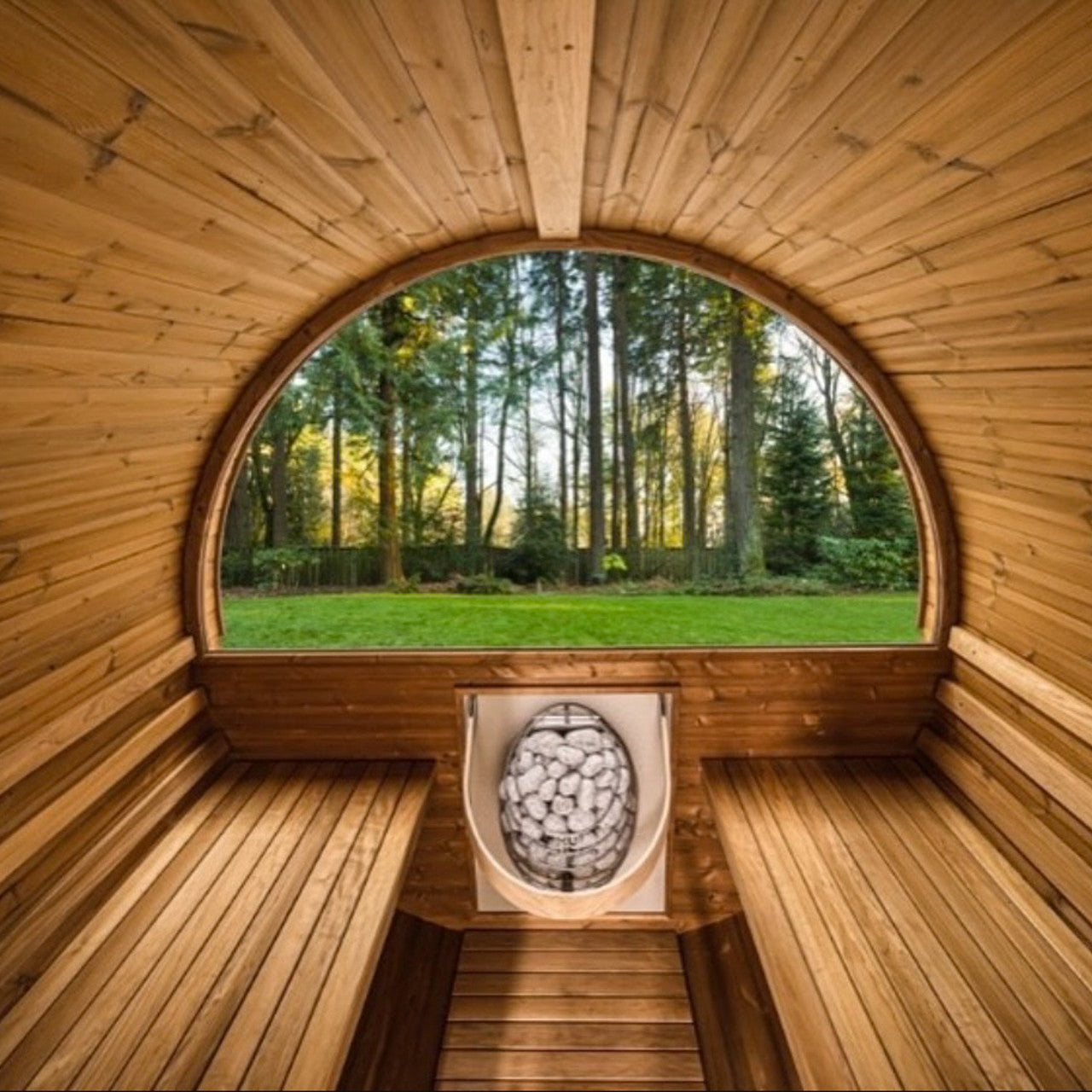 Outdoor Wooden Barrel Sauna - Vista