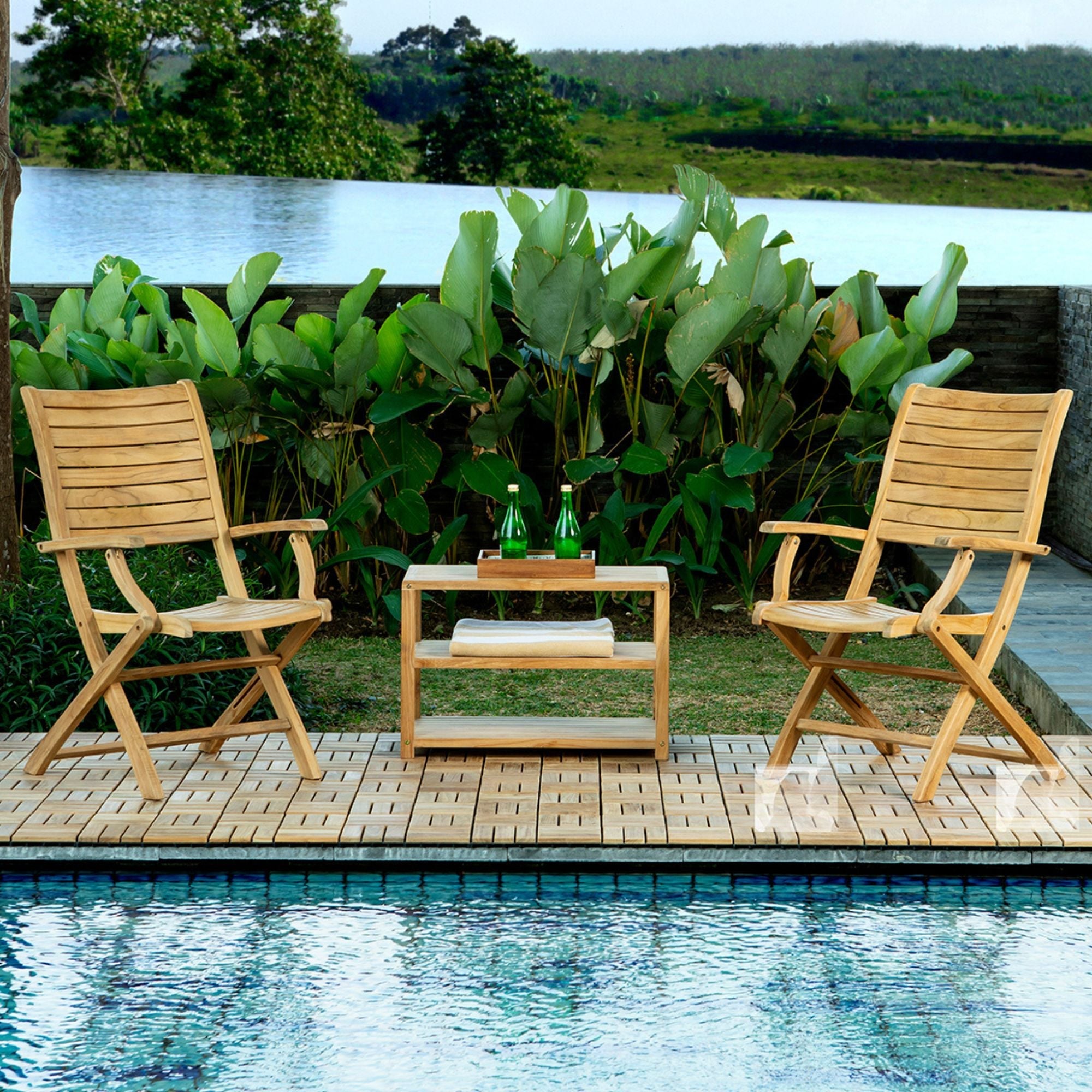 Natural Teak Naples Outdoor Folding Patio Chair