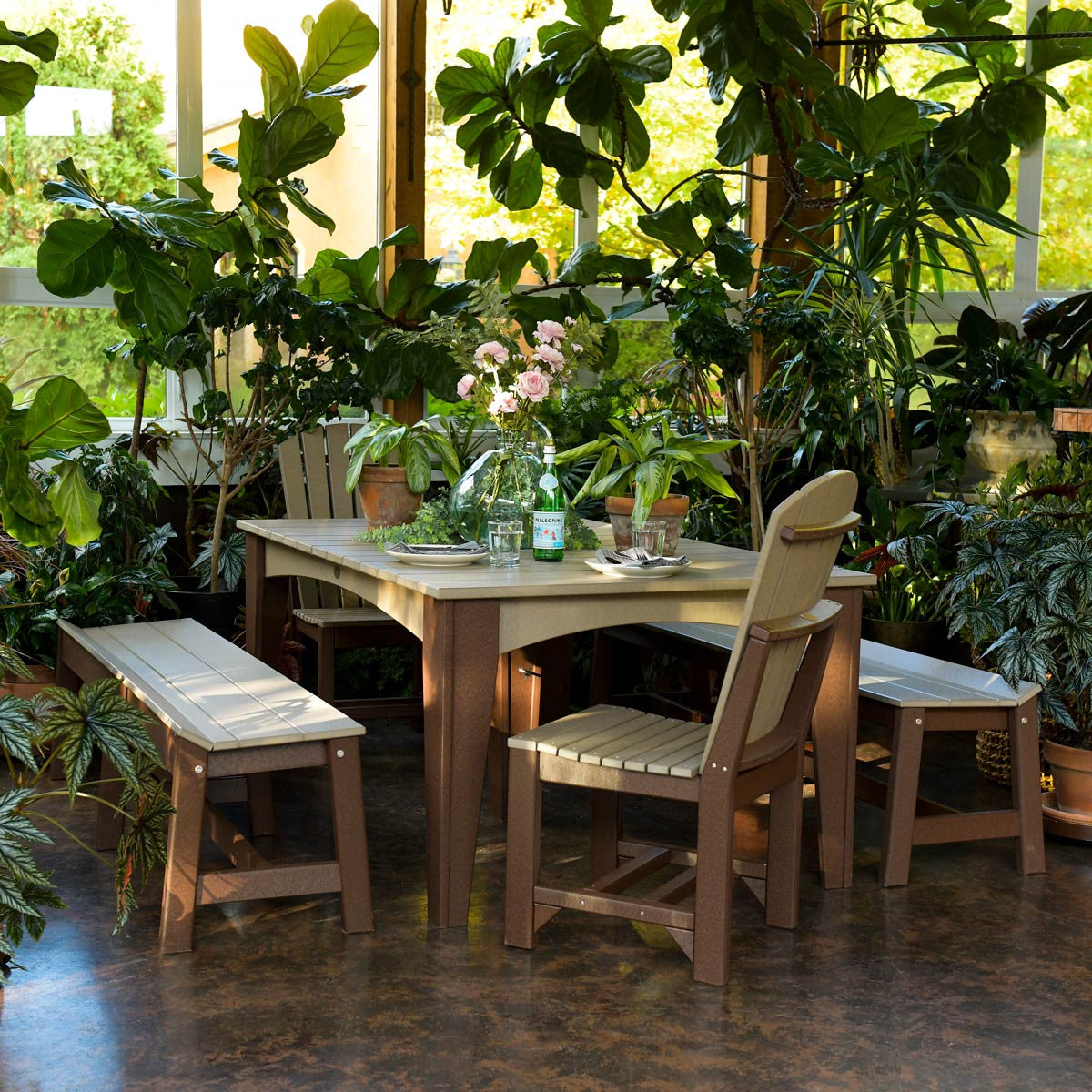 Weatherwood & Chestnut Brown - Dining Height