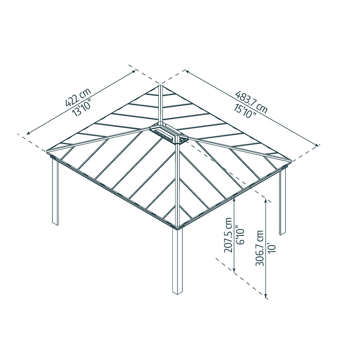 14' Dallas Aluminum Hardtop Gazebo Kit