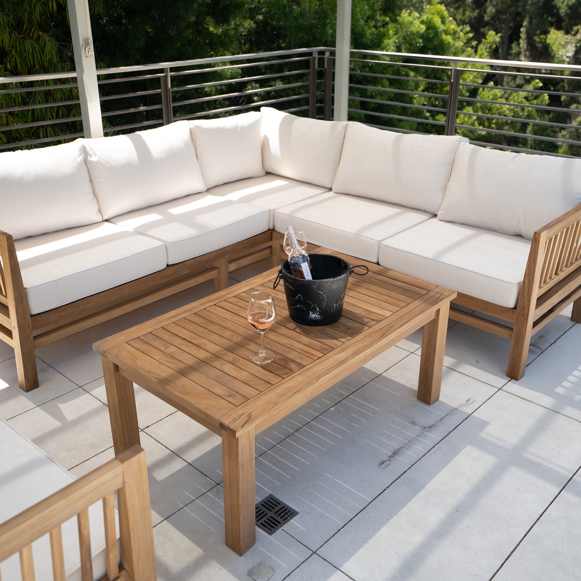 Natural Teak Kauai Outdoor Coffee Table - 4' Long