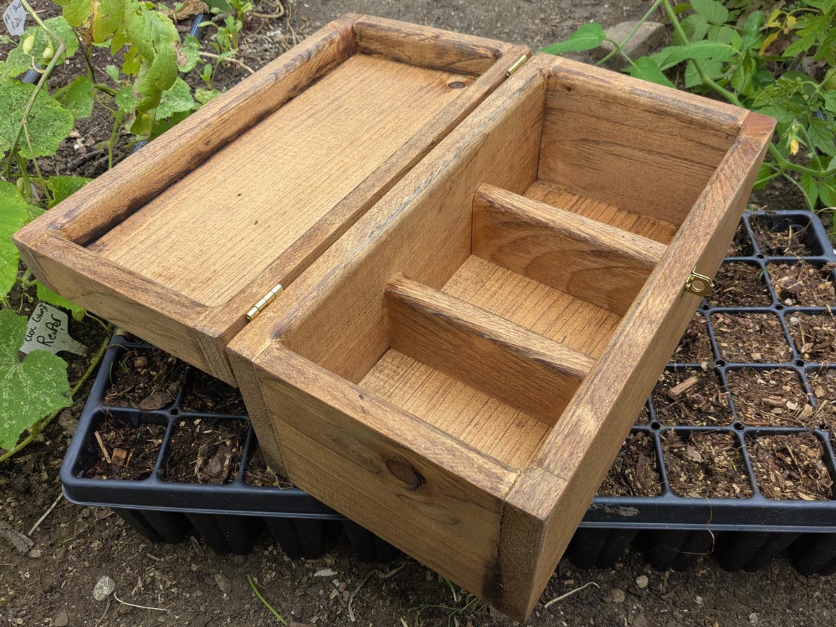 Handcrafted Seed Vault - Divided Wooden Box for Seed Storage