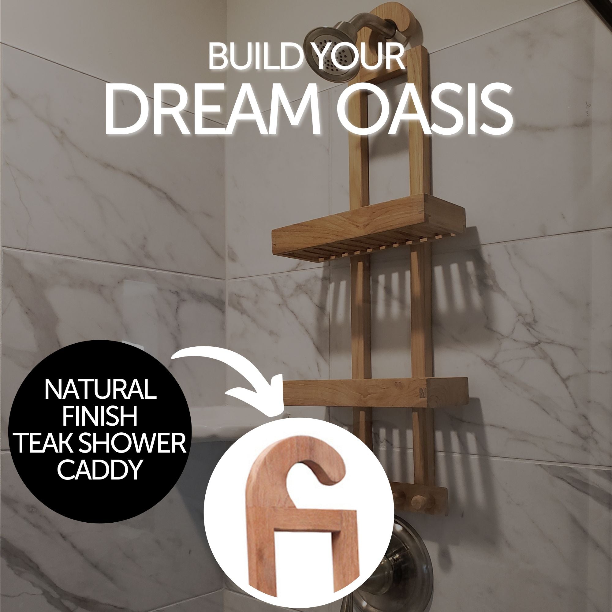 Natural Teak Newport Shower Caddy