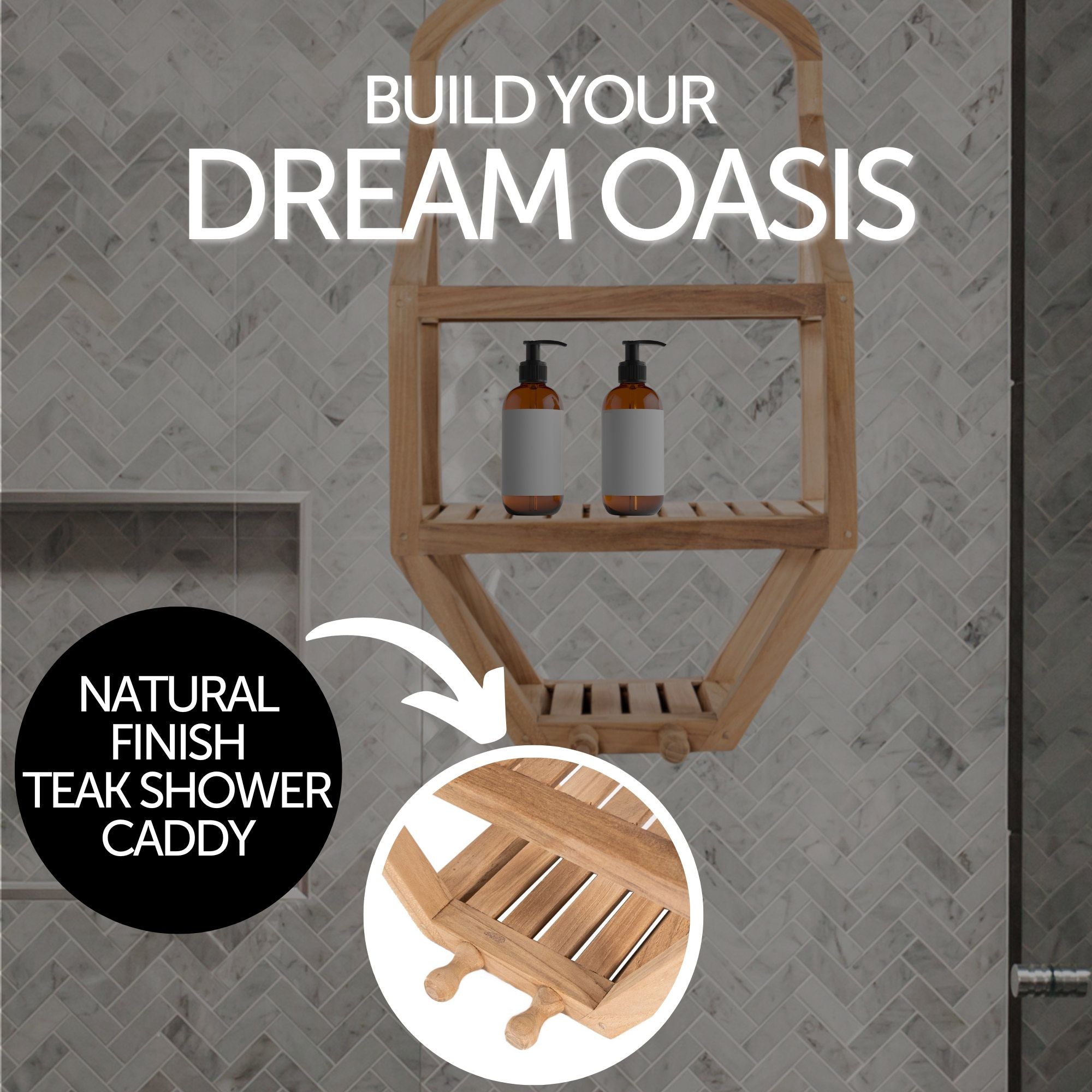 Natural Teak Tulum Shower Caddy