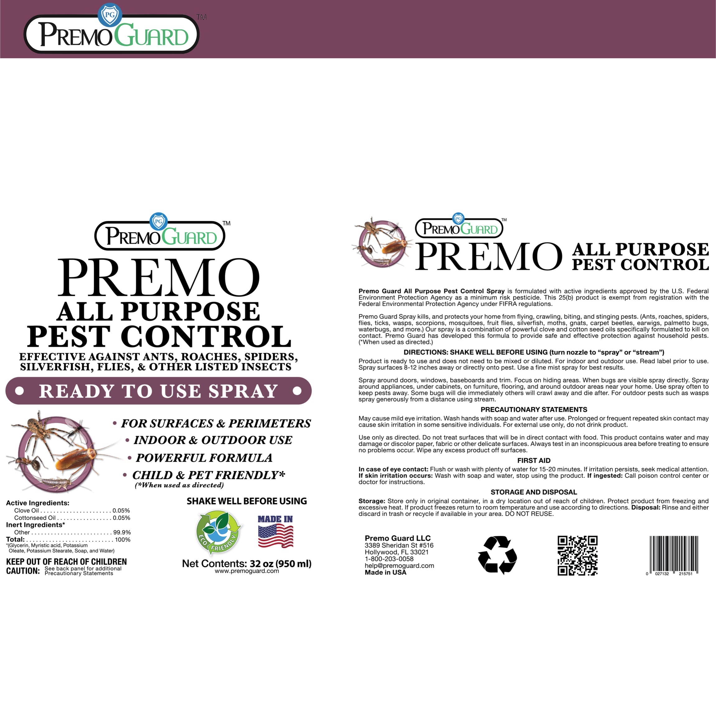 All Purpose Indoor Pest Control Spray - 32 oz
