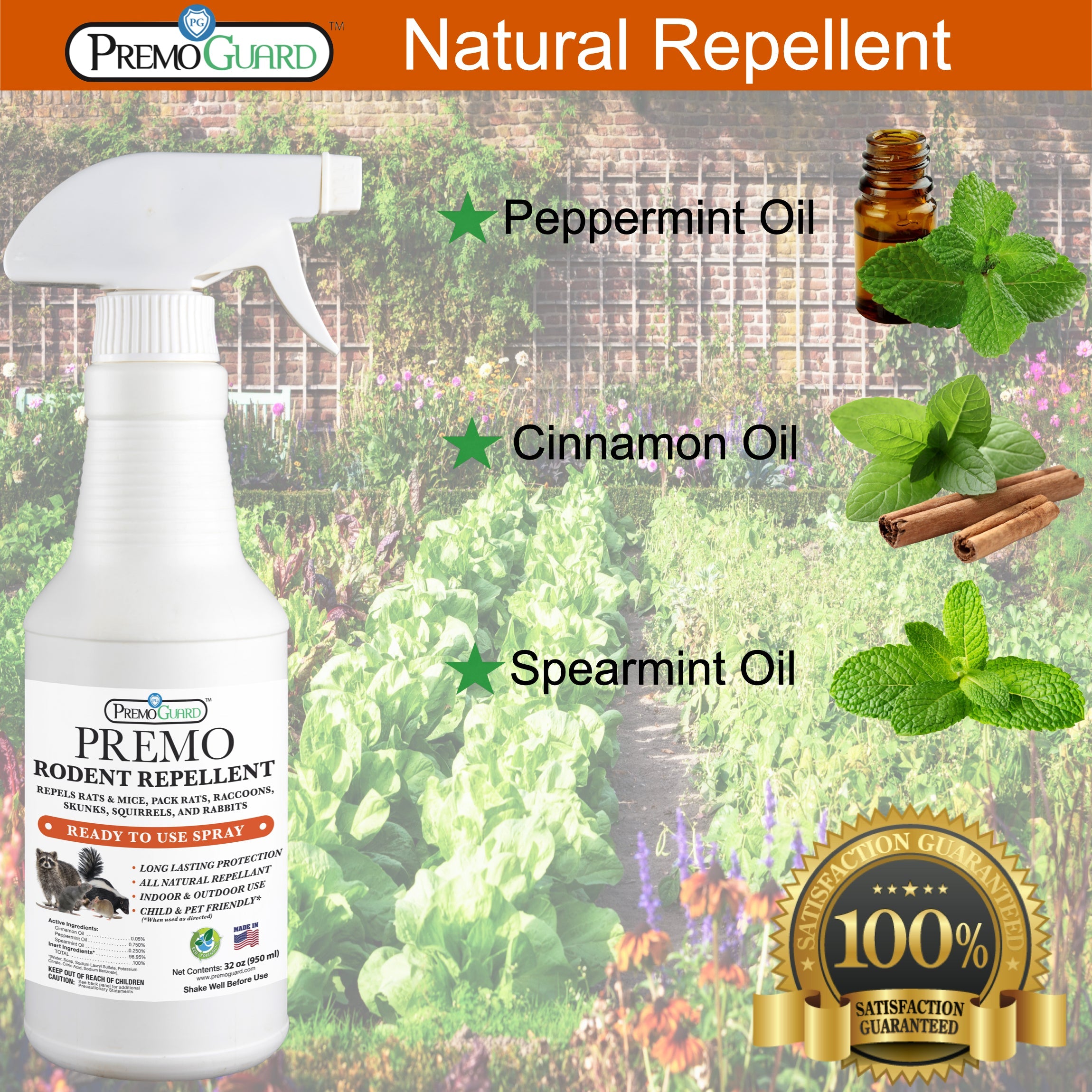 Long Lasting Rodent Repellent Spray - 32 oz