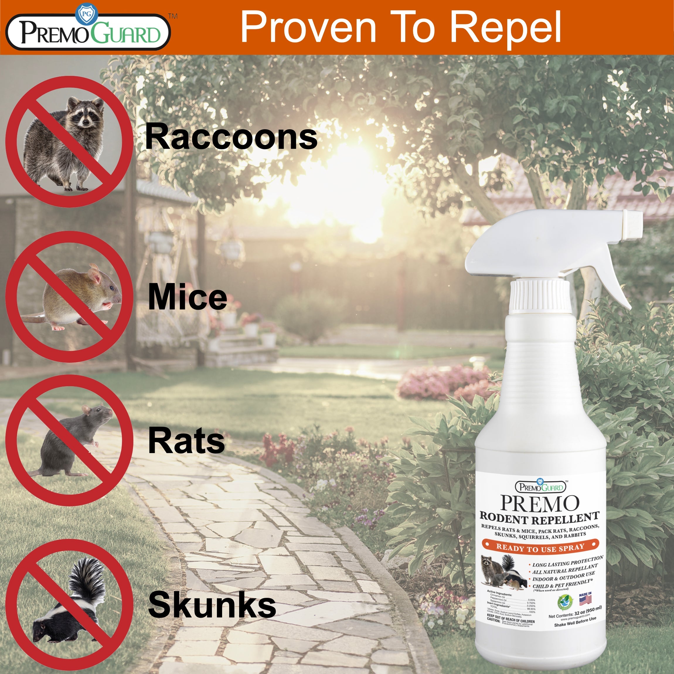 Long Lasting Rodent Repellent Spray - 32 oz