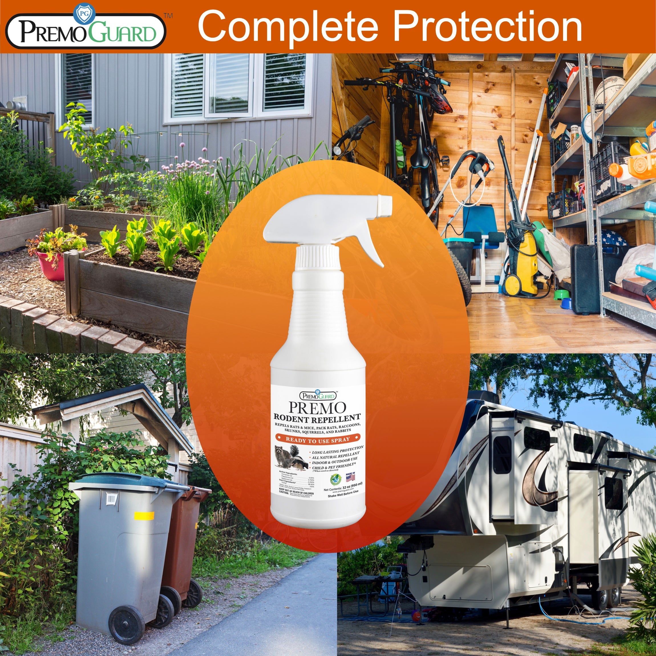 Long Lasting Rodent Repellent Spray - 32 oz