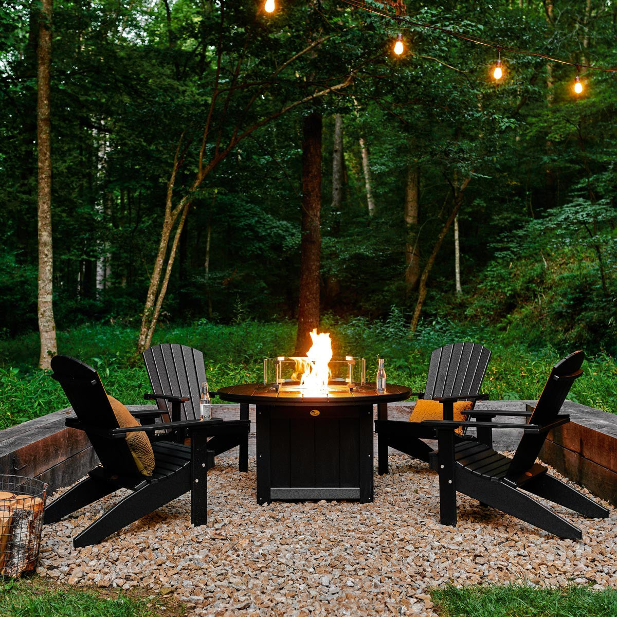 Black with Classic Adirondack Chairs
