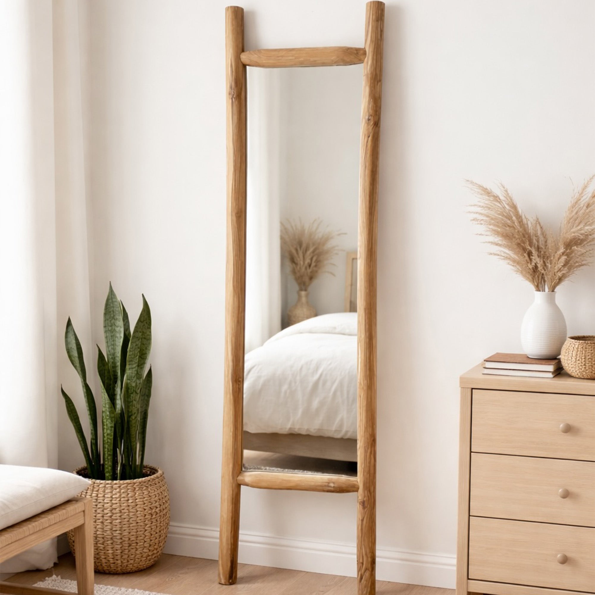 Natural Teak Branch Mirror - 6' Long