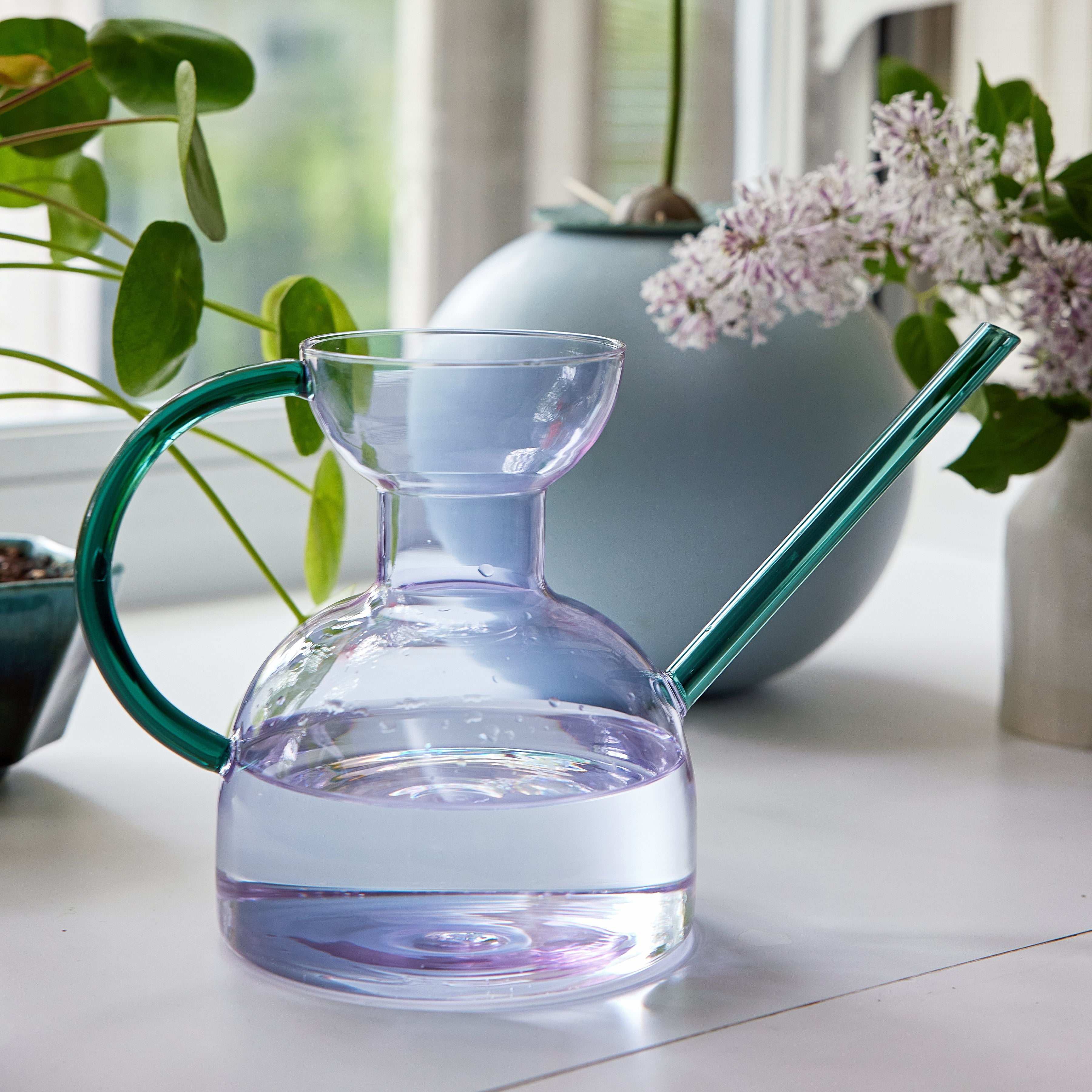 Decorative Glass Watering Can - 32 Fl Oz
