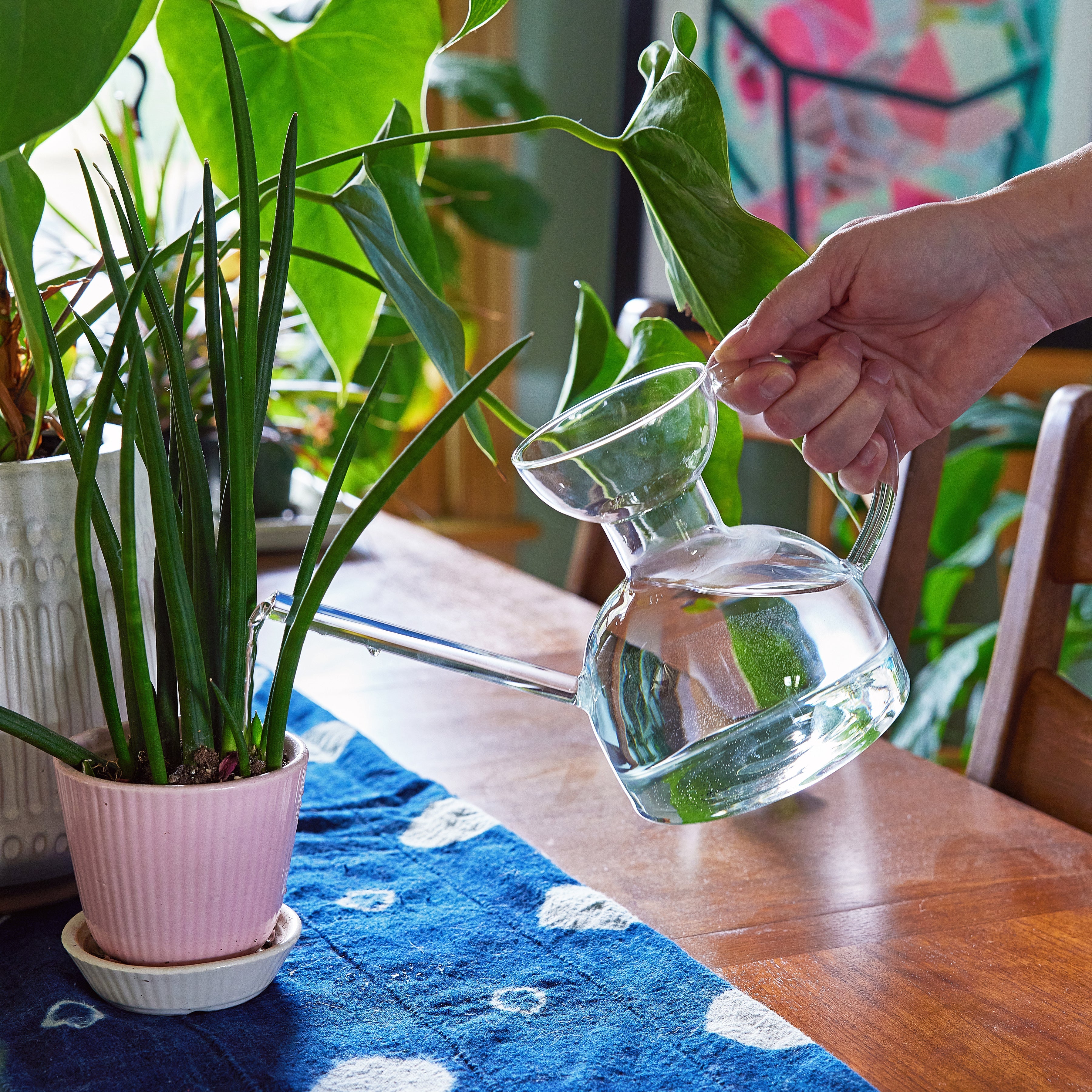 Decorative Glass Watering Can - 32 Fl Oz