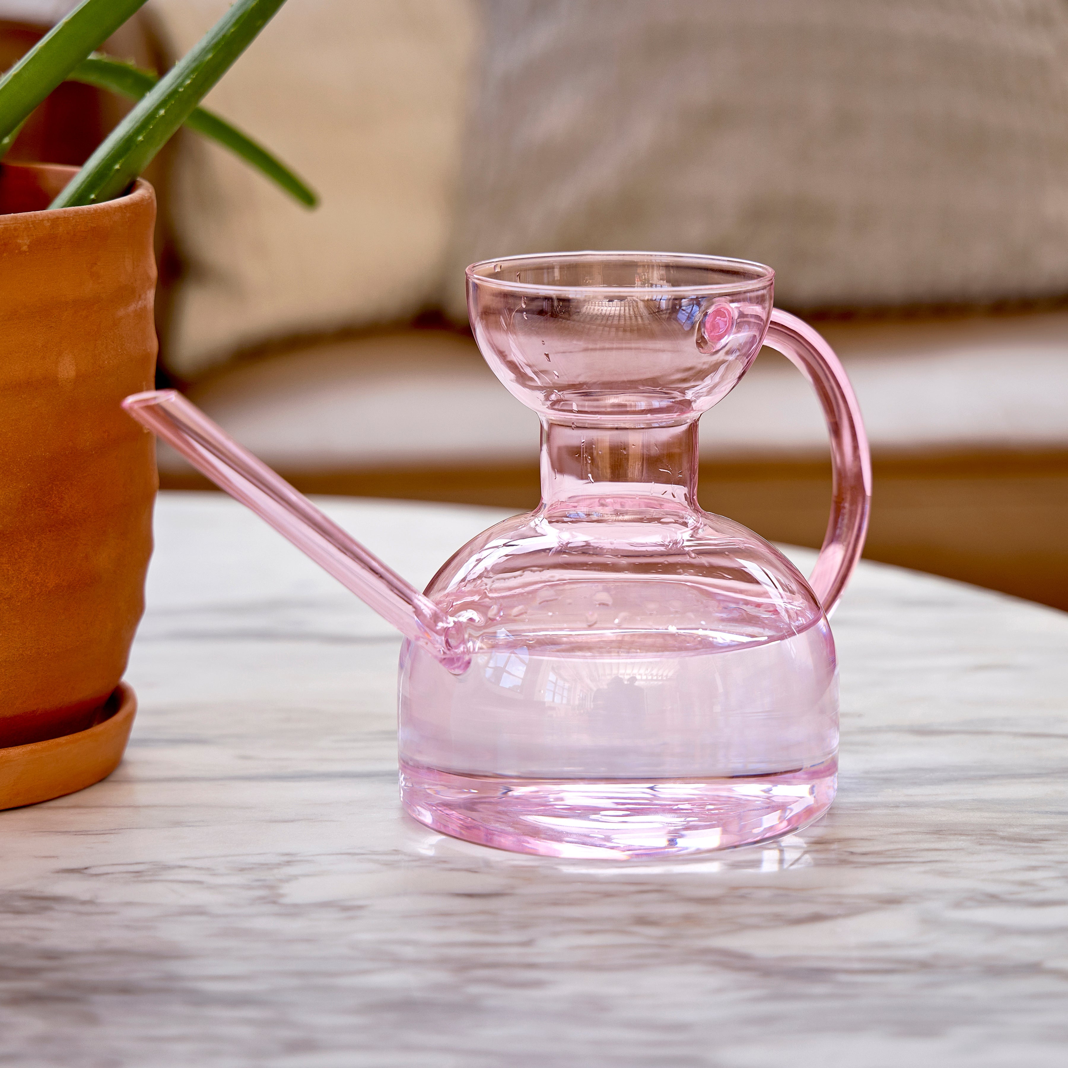 Decorative Glass Watering Can - 32 Fl Oz