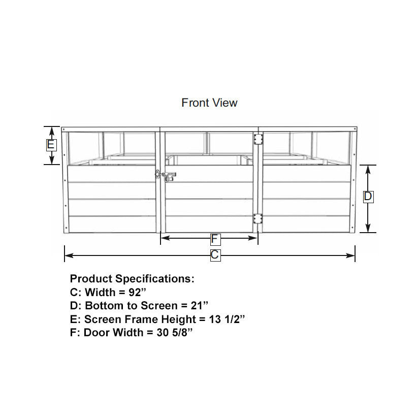 8' x 8' Garden Kit - Front View