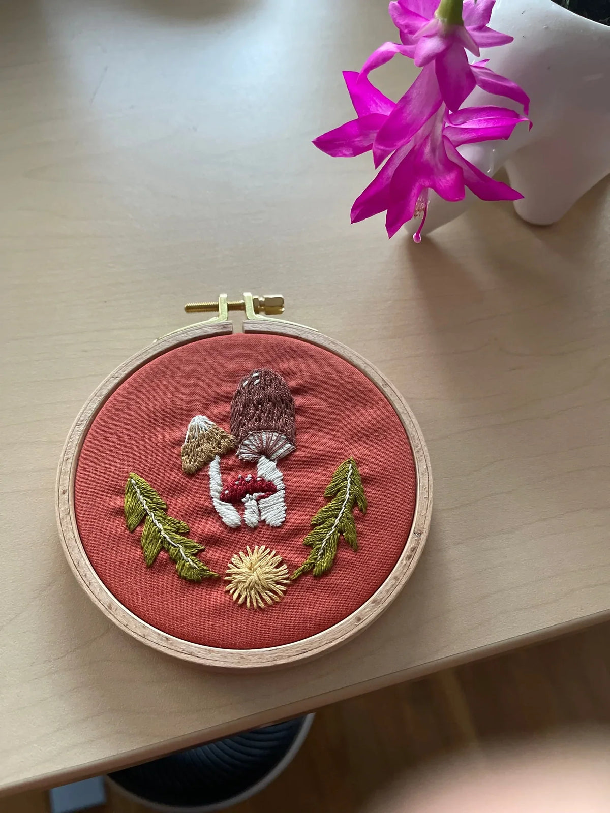 Mushroom Trio - Intermediate Embroidery Kit