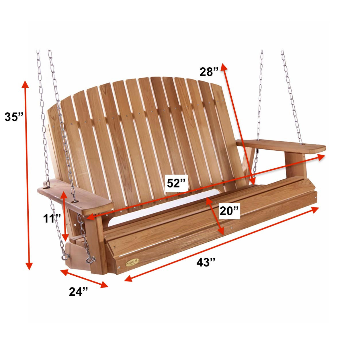 Cedar Patio Garden Pergola & Hanging Swing Set