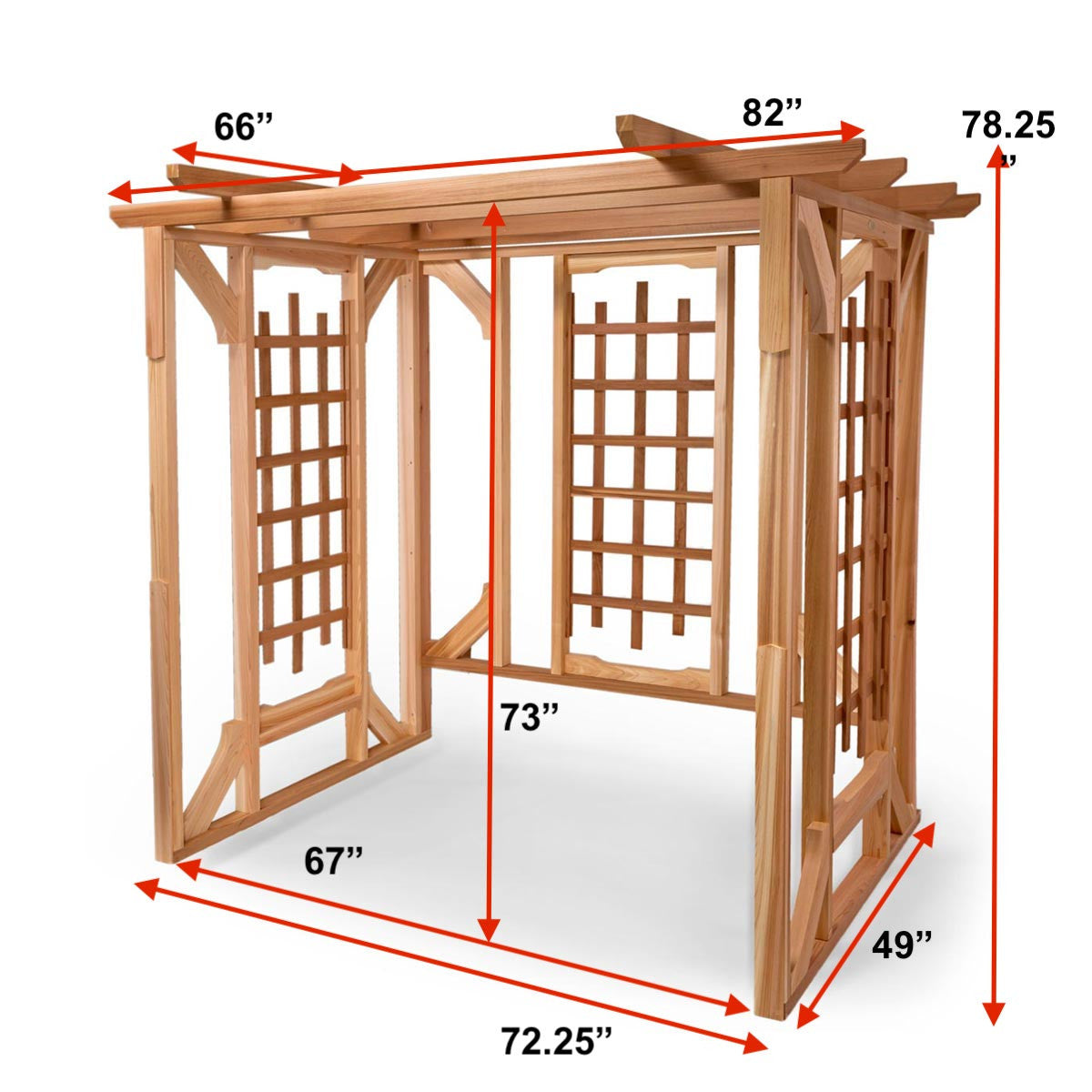 Cedar Patio Garden Pergola & Hanging Swing Set
