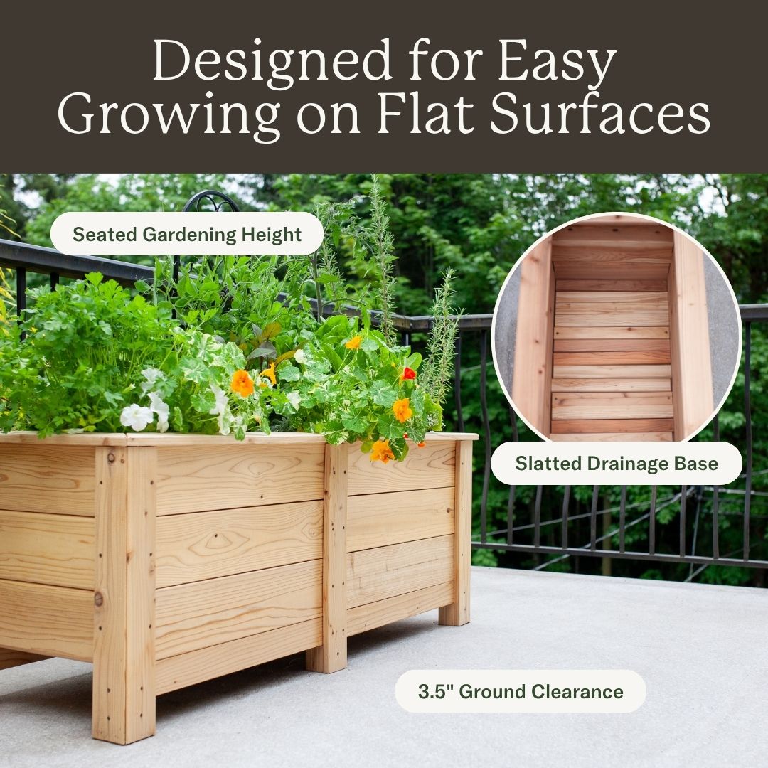 Natural Cedar Planter Box with U-Trellis