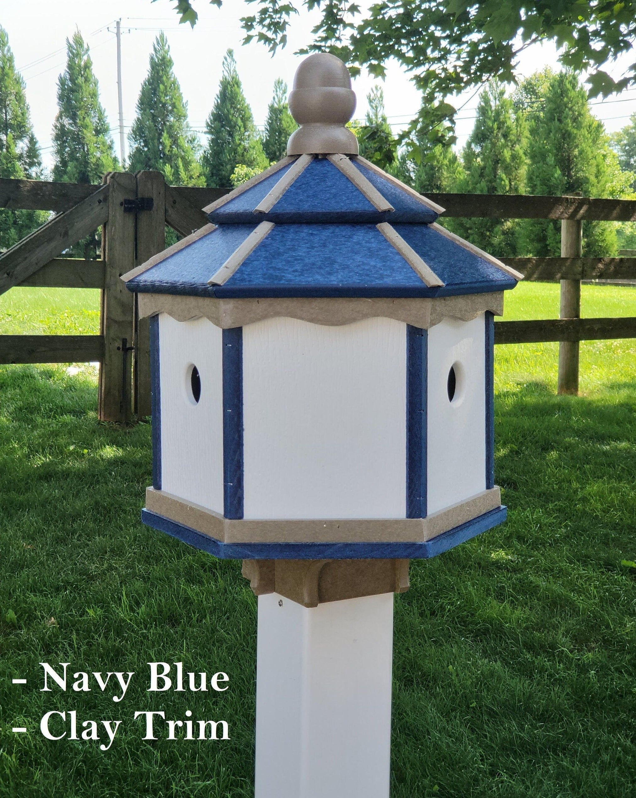 Durable Amish-Made Poly Gazebo Birdhouse With 3 Nesting Holes
