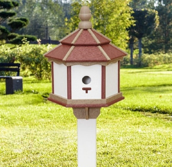 Durable Amish-Made Poly Gazebo Birdhouse With 3 Nesting Holes