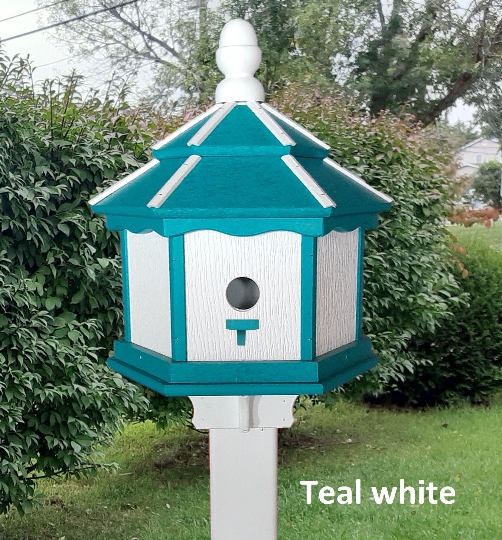 Durable Amish-Made Poly Gazebo Birdhouse With 3 Nesting Holes