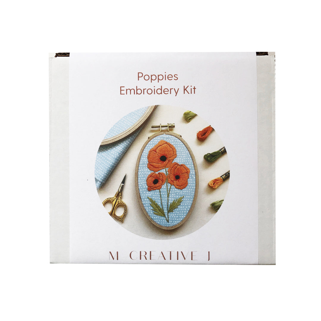 Poppies - Intermediate Embroidery Kit – Eartheasy